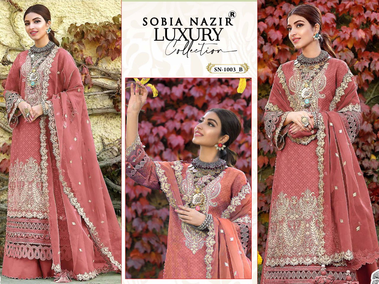 Sobia Nazir 1003 And 1007 Georgette Designer Wear Wholesale Pakistani Salwar Suits Catalog